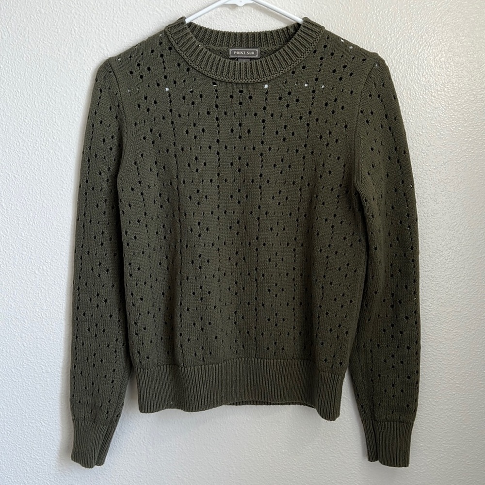 J. Crew Point Sur All Over Pointelle Sweater